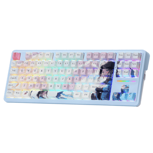 Redragon K728 PRO SE 80% 87 Keys Wireless Gasket RGB Gaming Keyboard, 3-Mode Anime Mechanical Keyboard w/Hot-Swap Socket, Dedicated Knob Control & 5-Layer Noise Dampening, Custom Hi-Fi Linear Switch