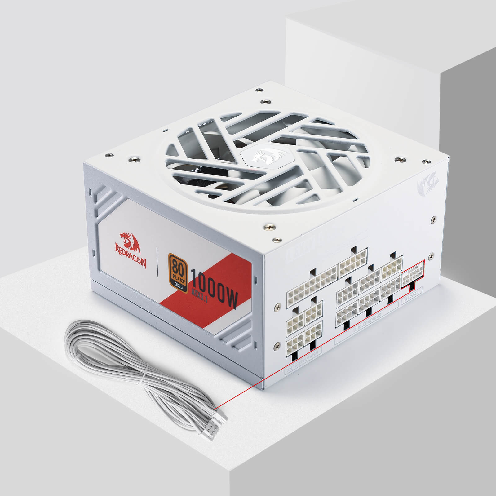 Redragon RGPS PRO 80+ Gold 1000 Watt Power Supply w/Upgraded ATX 3.1 & PCIe 5.1 Fully Modular, Compact 150mm Size, Smart ECO Low Noise Fan, 100% Japanese Capacitors, Full Mod Cables