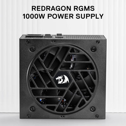 Redragon RGPS PRO 80+ Gold 1000 Watt Power Supply w/Upgraded ATX 3.1 & PCIe 5.1 Fully Modular, Compact 150mm Size, Smart ECO Low Noise Fan, 100% Japanese Capacitors, Full Mod Cables