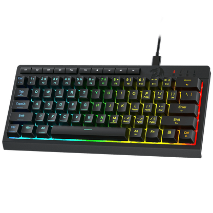 Redragon K522 60% RGB Membrane Gaming Keyboard, Compact 61 Keys Linear Mechanical-Feel Switch Keyboard w/ 4 Extra On-Board Macro Keys & Media Control Keys